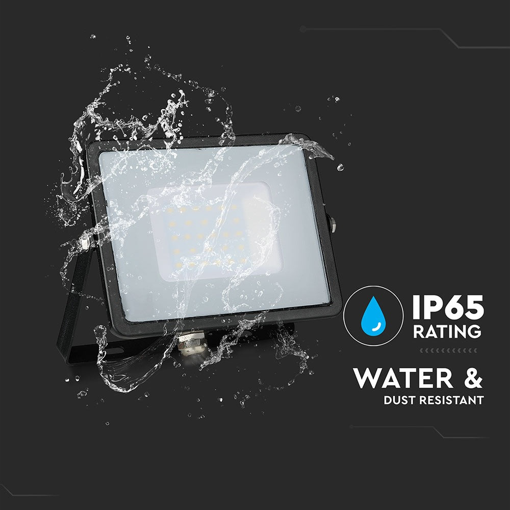 30W Naświetlacz LED SMD / Chip SAMSUNG / Przewód: 1m / Barwa:4000K / Obudowa: Czarna