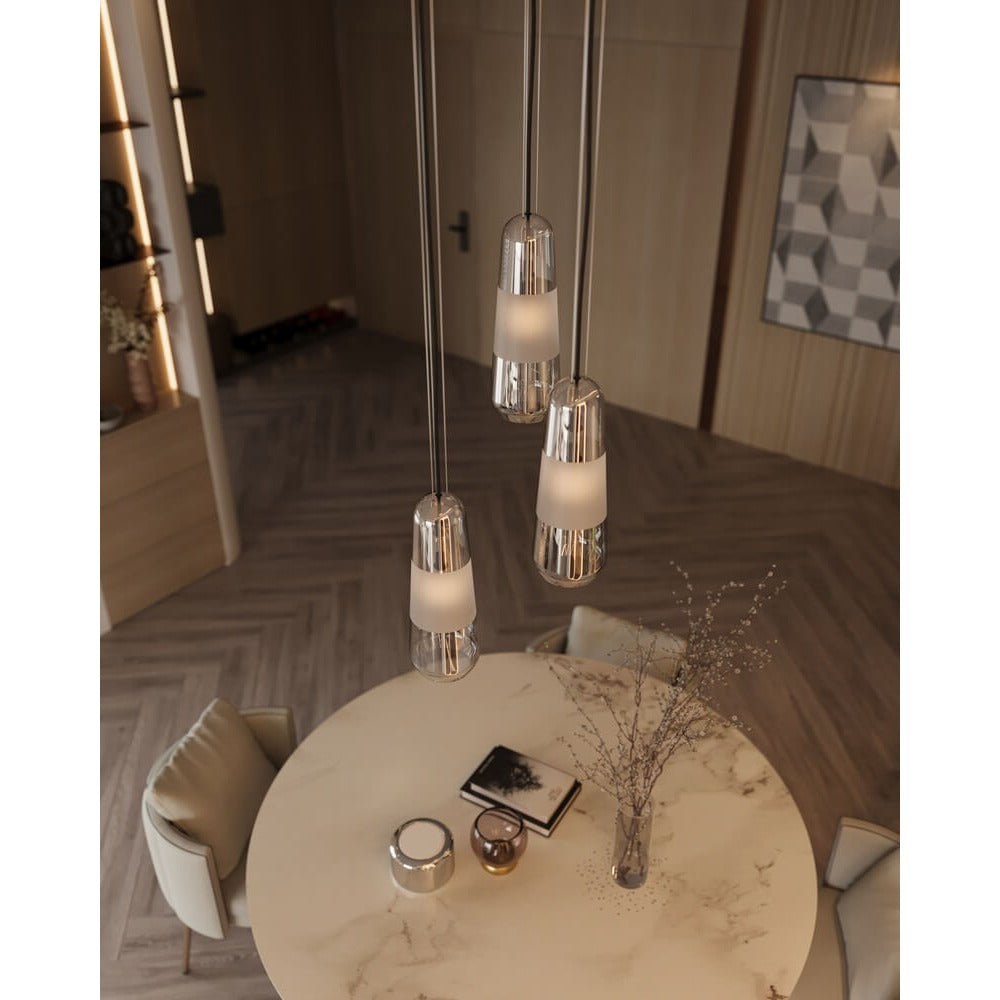 Maxlight Lampa wisząca Mauri - Metal + szkło dymione - Czarny + szkło dymione P0590