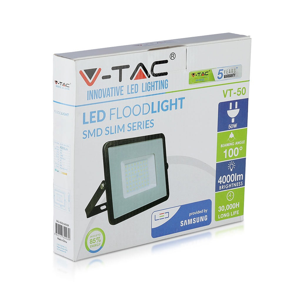 50W Naświetlacz LED / Przewód 1 [mb] / Chip SAMSUNG / Barwa:4000K / Obudowa: Czarna