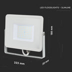 50W Naświetlacz LED SMD / Chip SAMSUNG / Przewód: 3m / Barwa:6400K / Obudowa: Biała