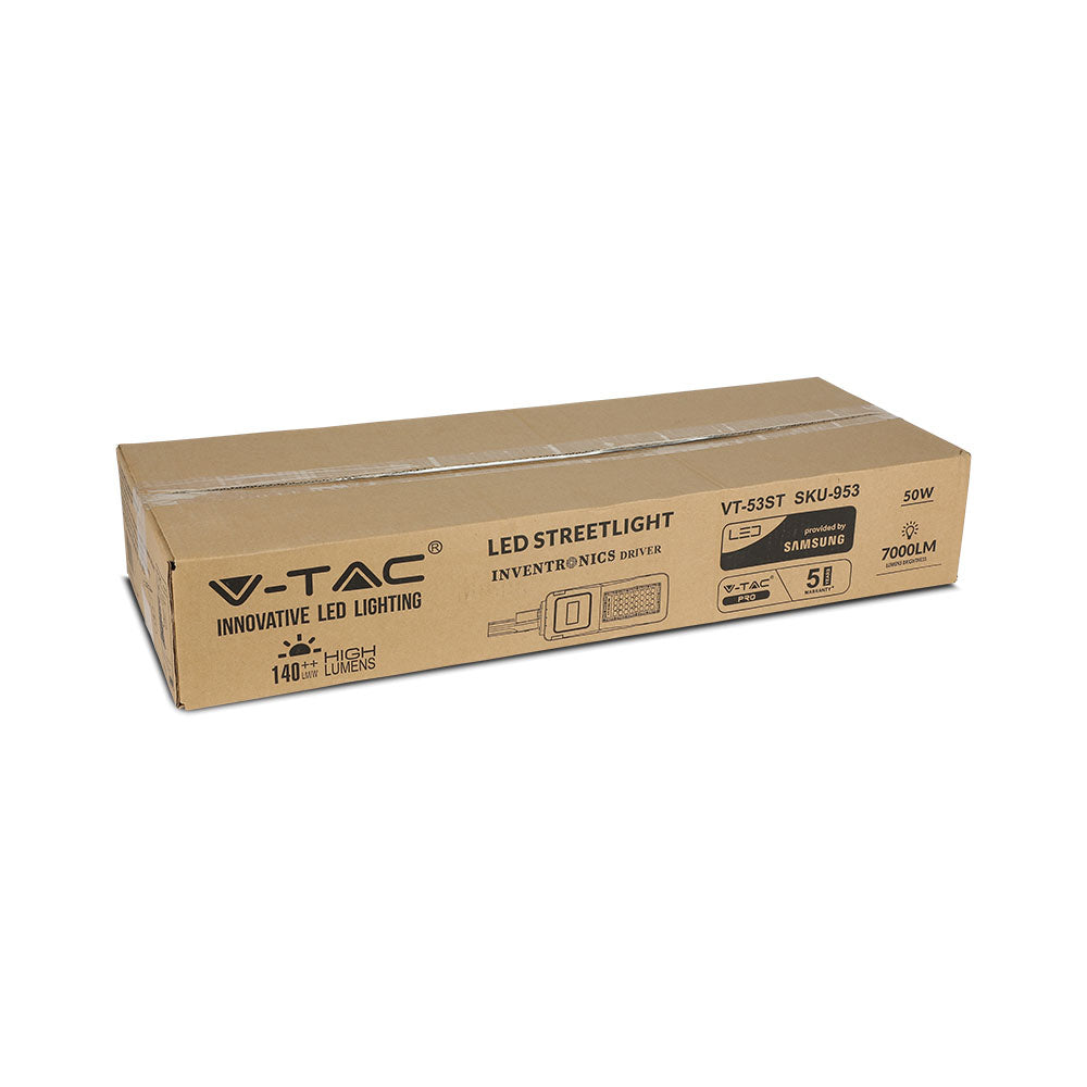 50W Lampa uliczna LED (CLASS I, Zasilacz INVENTRONICS) / Chip SAMSUNG / Barwa:5700K / Wydajność: 140lm/w