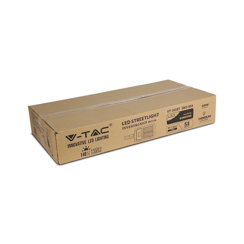 100W Lampa uliczna LED (CLASS I, Zasilacz INVENTRONICS) / Chip SAMSUNG / Barwa:5700K / Wydajność: 140lm/w