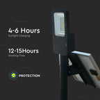 50W Solarna lampa uliczna / Barwa:6000K / Obudowa: Czarna