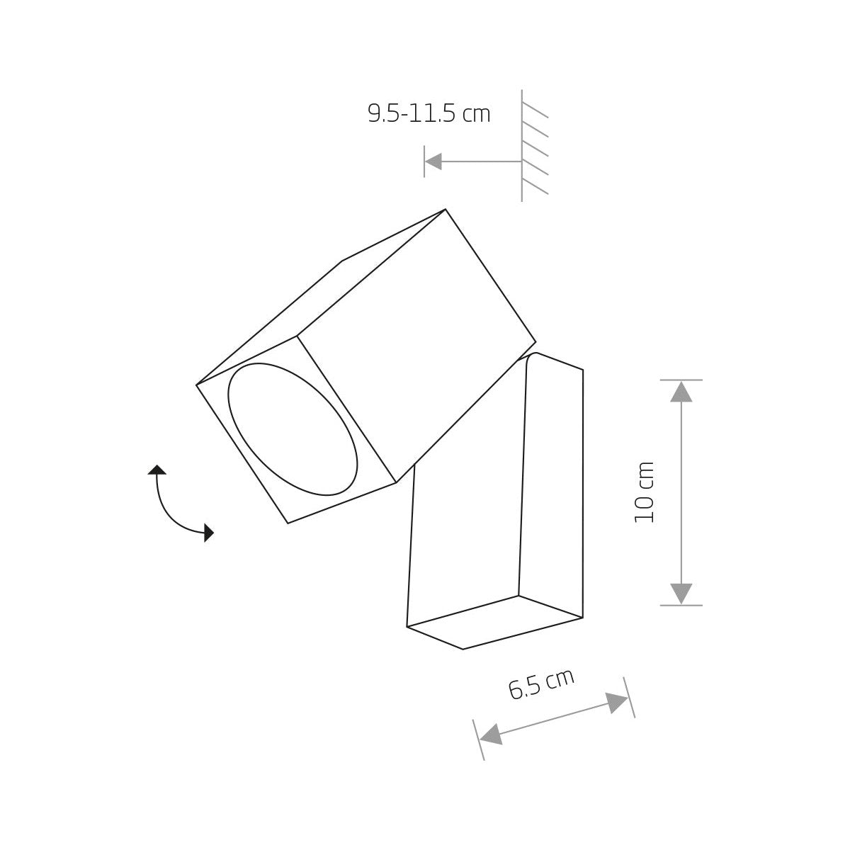 Nowodvorski Lampa ścienna natynkowa PRIMM 10W only LED 50/60Hz IP54 - Aluminium lakierowane - Grafitowy 9551