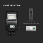 6W Lampa uliczna solarna z czujnikiem ruchu / Barwa:6000K / Obudowa: Czarna