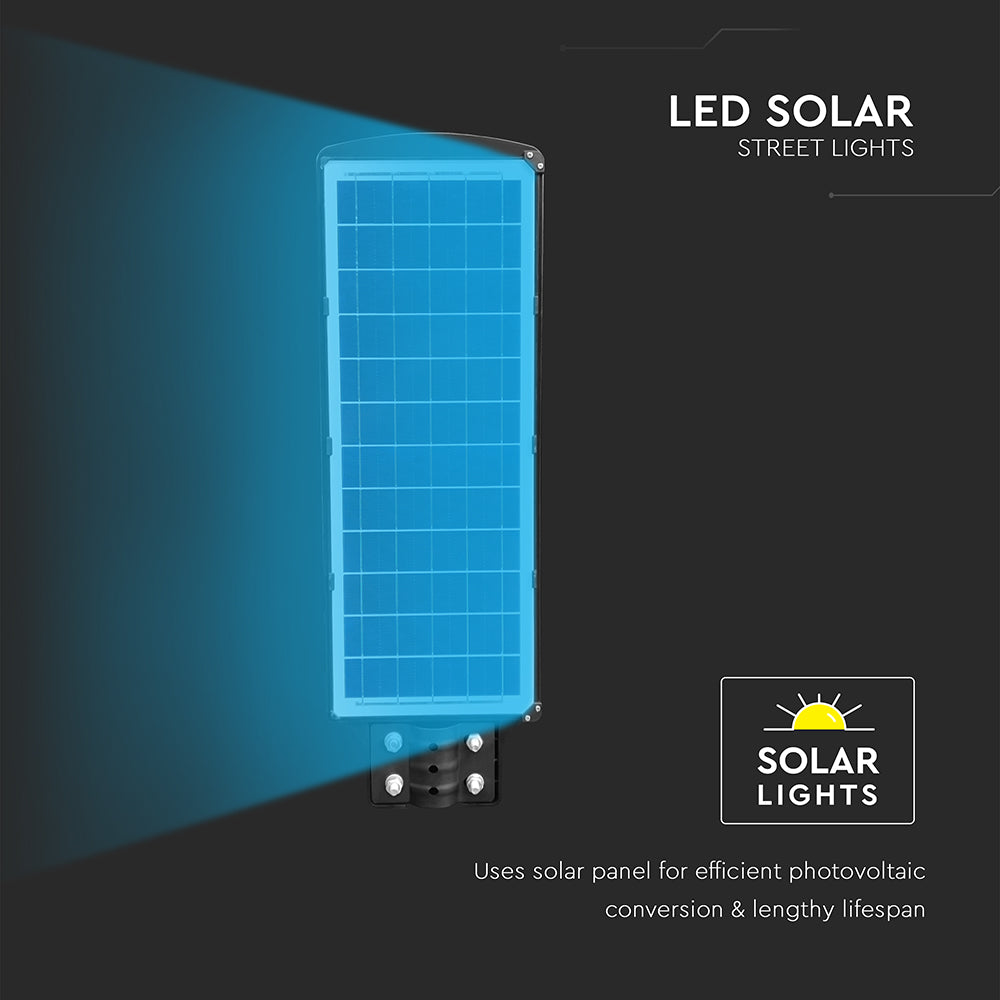12W Lampa uliczna solarna z czujnikiem ruchu / Barwa:6000K / Obudowa: Czarna