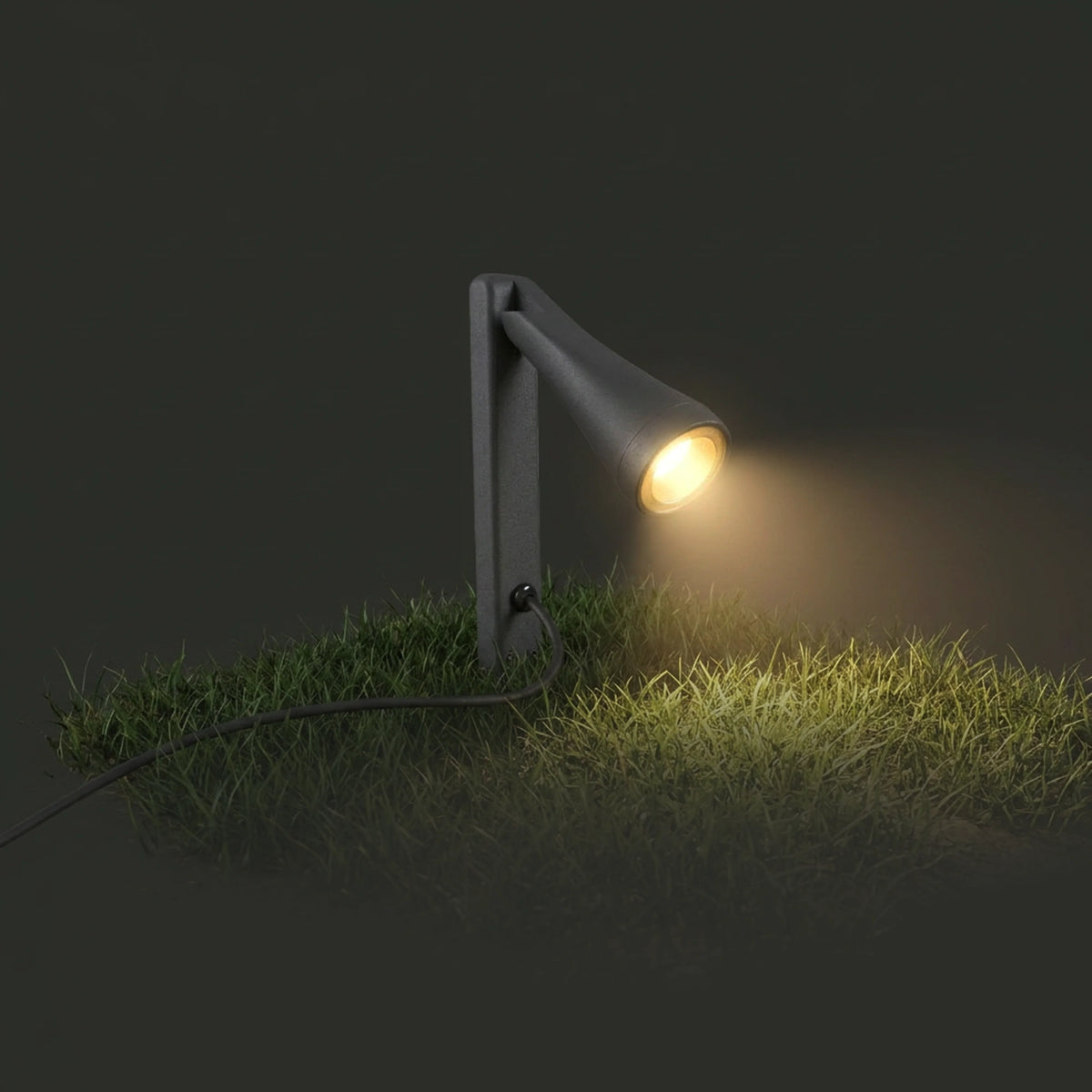 Nowodvorski Lampa gruntowa OTTAWA 10W only LED 50/60Hz IP44 - Aluminium lakierowane - Grafitowy 9561 - lampa włączona