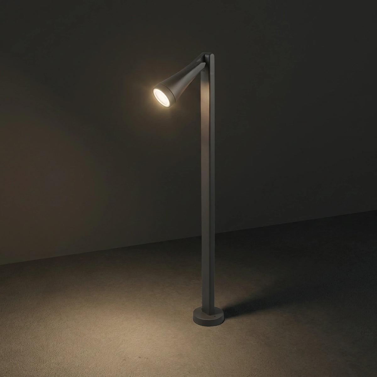 Nowodvorski Lampa stojąca OTTAWA 10W only LED 50/60Hz IP44 - Aluminium lakierowane - Grafitowy 9563 - lampa włączona