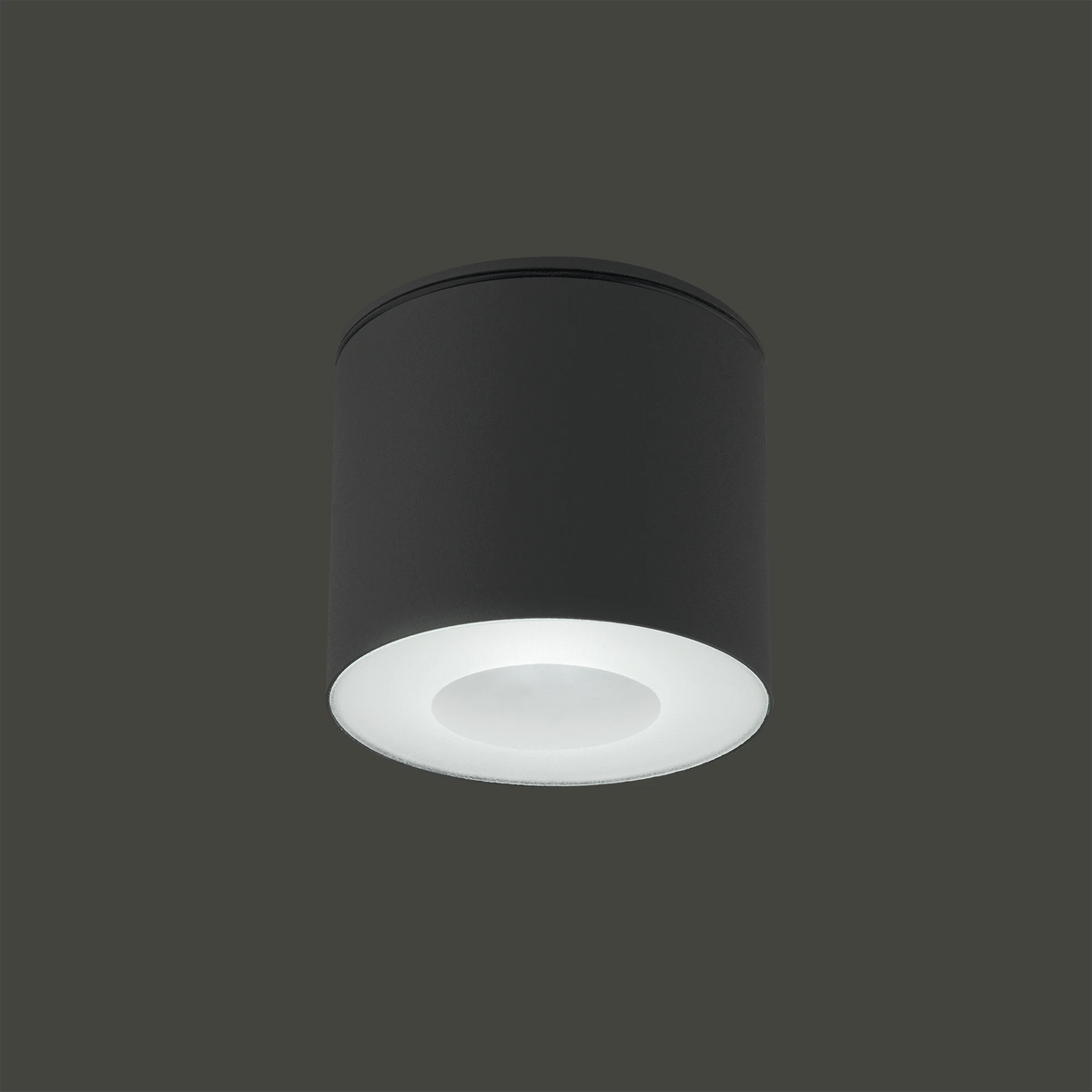 Nowodvorski Plafon HEXA 10W only LED 50/60Hz IP44 - Aluminium lakierowane - Grafitowy 9565 - lampa włączona