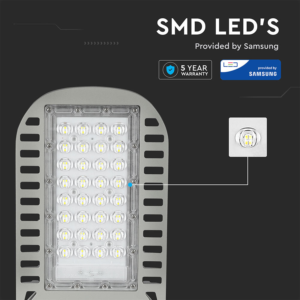 50W Lampa uliczna LED Slim / Chip SAMSUNG / Barwa:6400K / Wydajność: 120lm/w