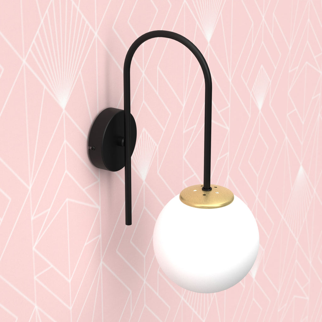kinkiet Cambridge (glass 2815) black/brass 1xE14