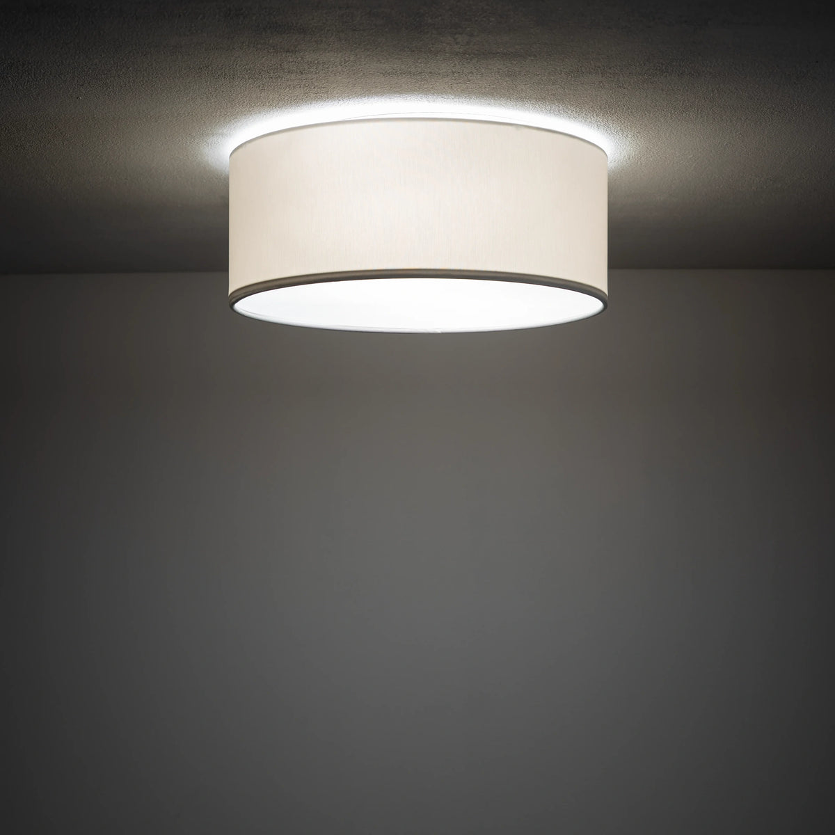 Nowodvorski Plafon CAMERON 15W only LED 50/60Hz - Tkanina - Biały I 9605 - lampa włączona