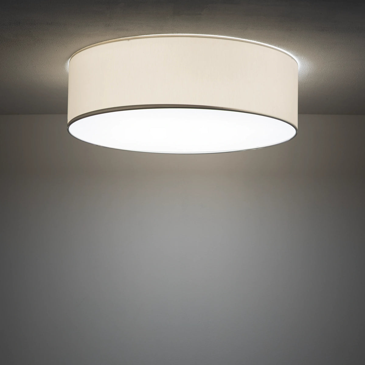 Nowodvorski Plafon CAMERON 15W only LED 50/60Hz - Tkanina - Biały II 9606 - lampa włączona