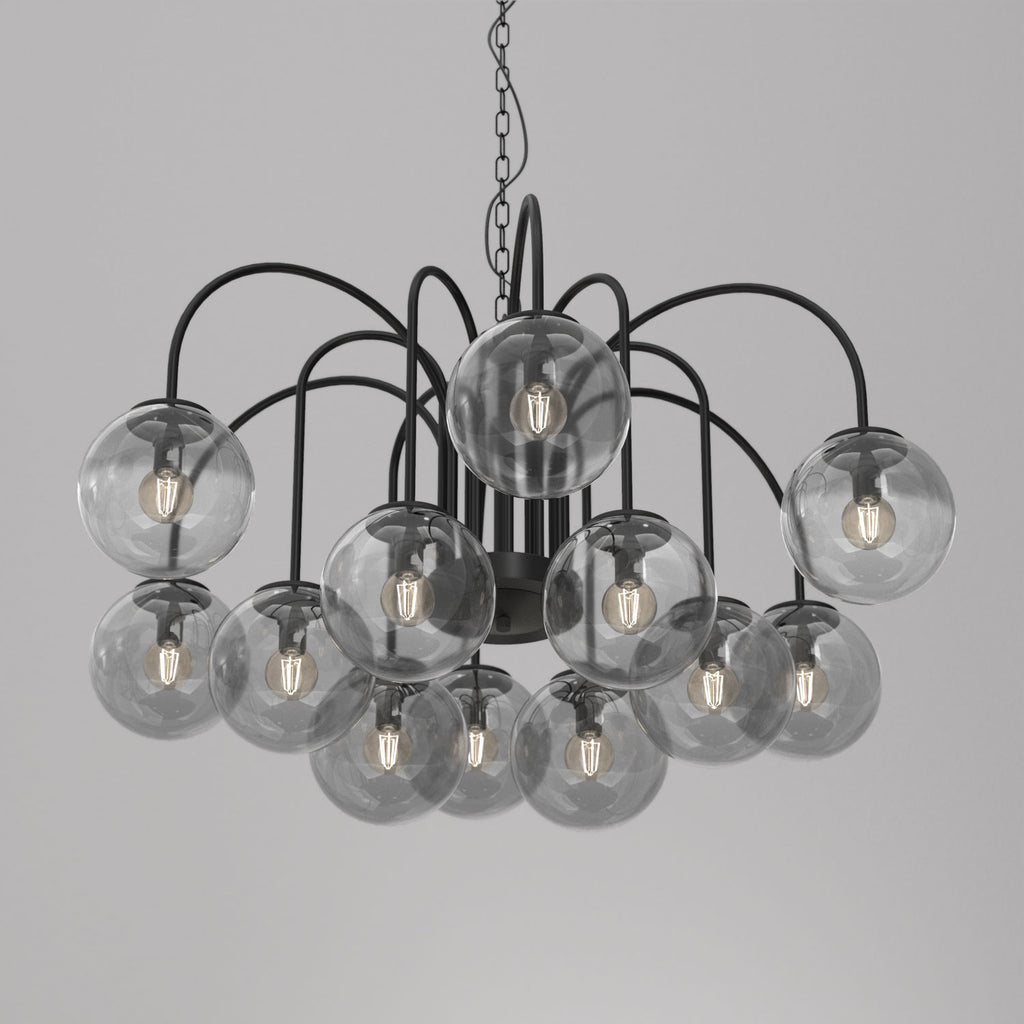 żyrandol Cambridge (smoke glass 2907) black 12xE14