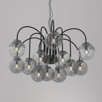 żyrandol Cambridge (smoke glass 2907) black 12xE14