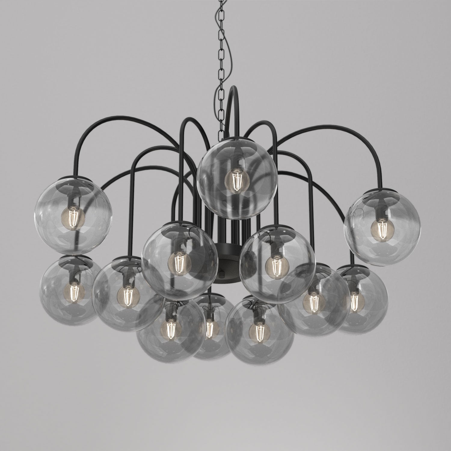 żyrandol Cambridge (smoke glass 2907) black 12xE14