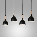 żyrandol line Noak wood black/natural wood 4xE27
