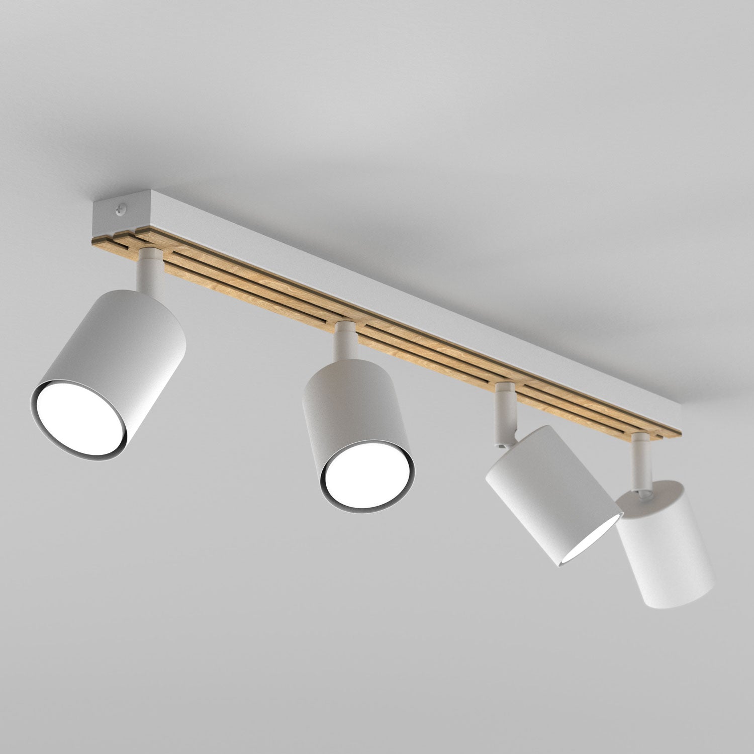 Spot Terra line 600 white/wood/white swivel 4xGU10 (Ceryfikat FSC 100%, SGSCH-COC-070615)