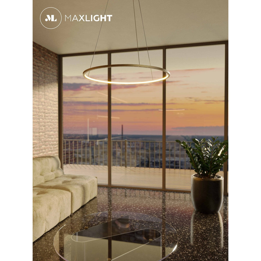 Maxlight Lampa wisząca Queen 50cm - Stal nierdzewna + akryl - Złoty szczotkowany P0493