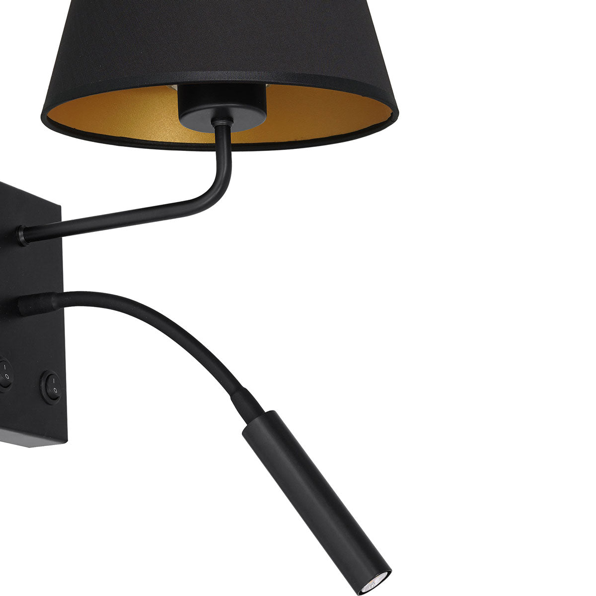 kinkiet Arden G9+E27 black, cone shade dia 130/200, h 150 black/gold 1xE27+1xG9