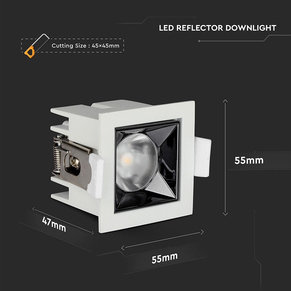 4W Oprawa wpuszczana reflektor LED / Chip SAMSUNG / Barwa:4000K / Kąt 12'