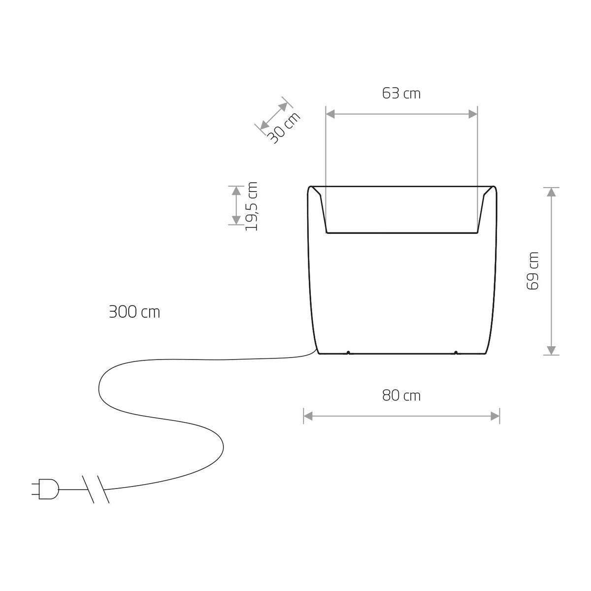 Nowodvorski Lampa stojąca FLOWERPOT L 25W only LED 50/60Hz IP44 - Tworzywo sztuczne PE - Biały 9713
