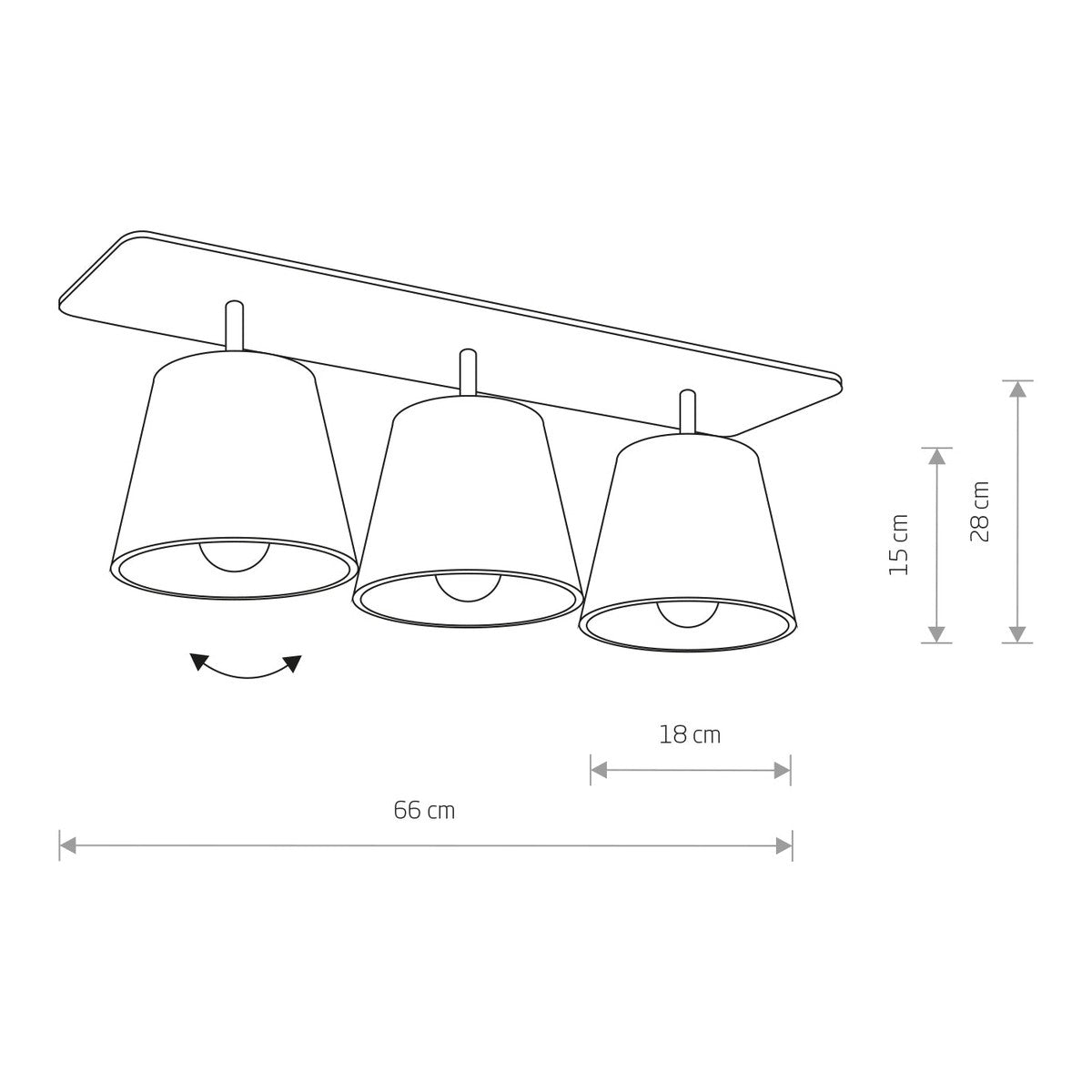 Nowodvorski Lampa przysufitowa AWINION 10W only LED 50/60Hz - Tkanina - Szary II 9717