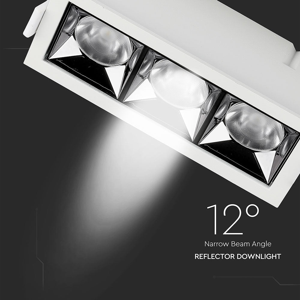 12W Oprawa wpuszczana reflektor LED / Chip SAMSUNG / Barwa:2700K / Kąt 12'