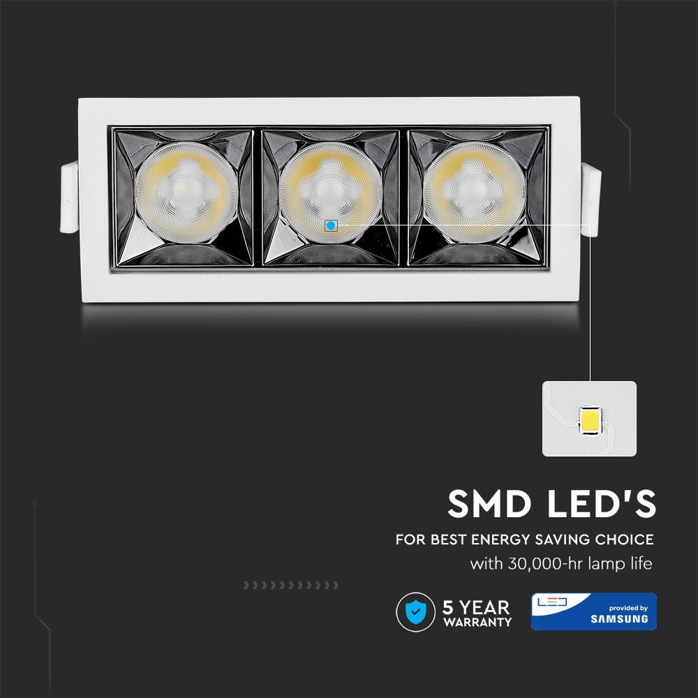 12W Oprawa wpuszczana reflektor LED / Chip SAMSUNG / Barwa:4000K / Kąt 12'