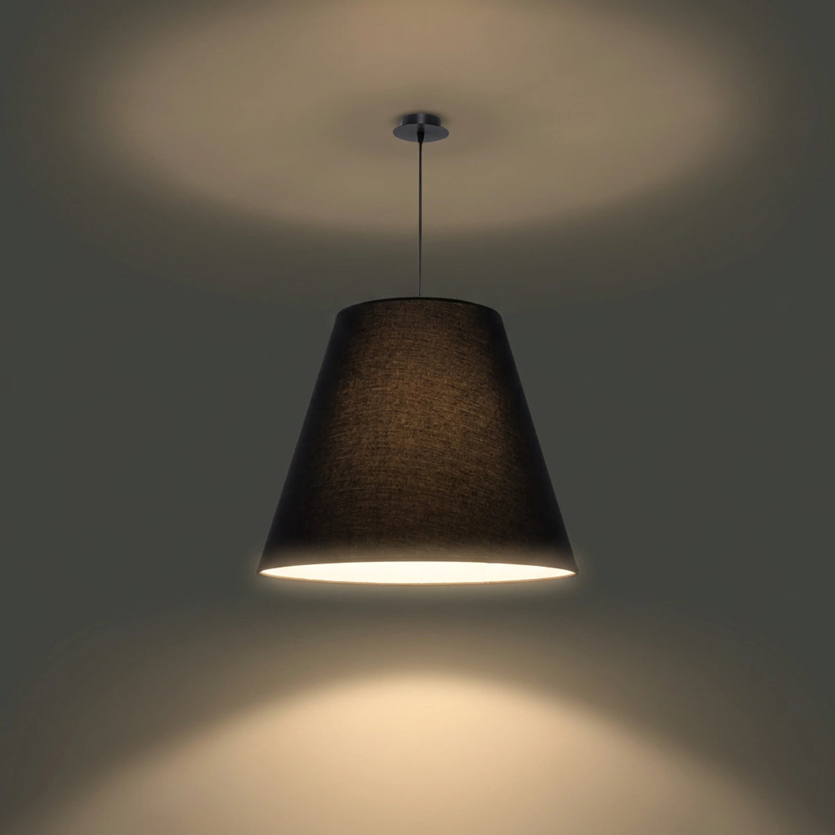 Nowodvorski Lampa wisząca MOSS 25W only LED 50/60Hz - Tkanina - Czarny 9737 - lampa włączona