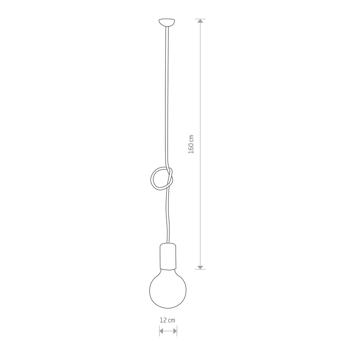 Nowodvorski Lampa wisząca CABLE 1x60W 50/60Hz - Przewód w oplocie - Czarny 9747