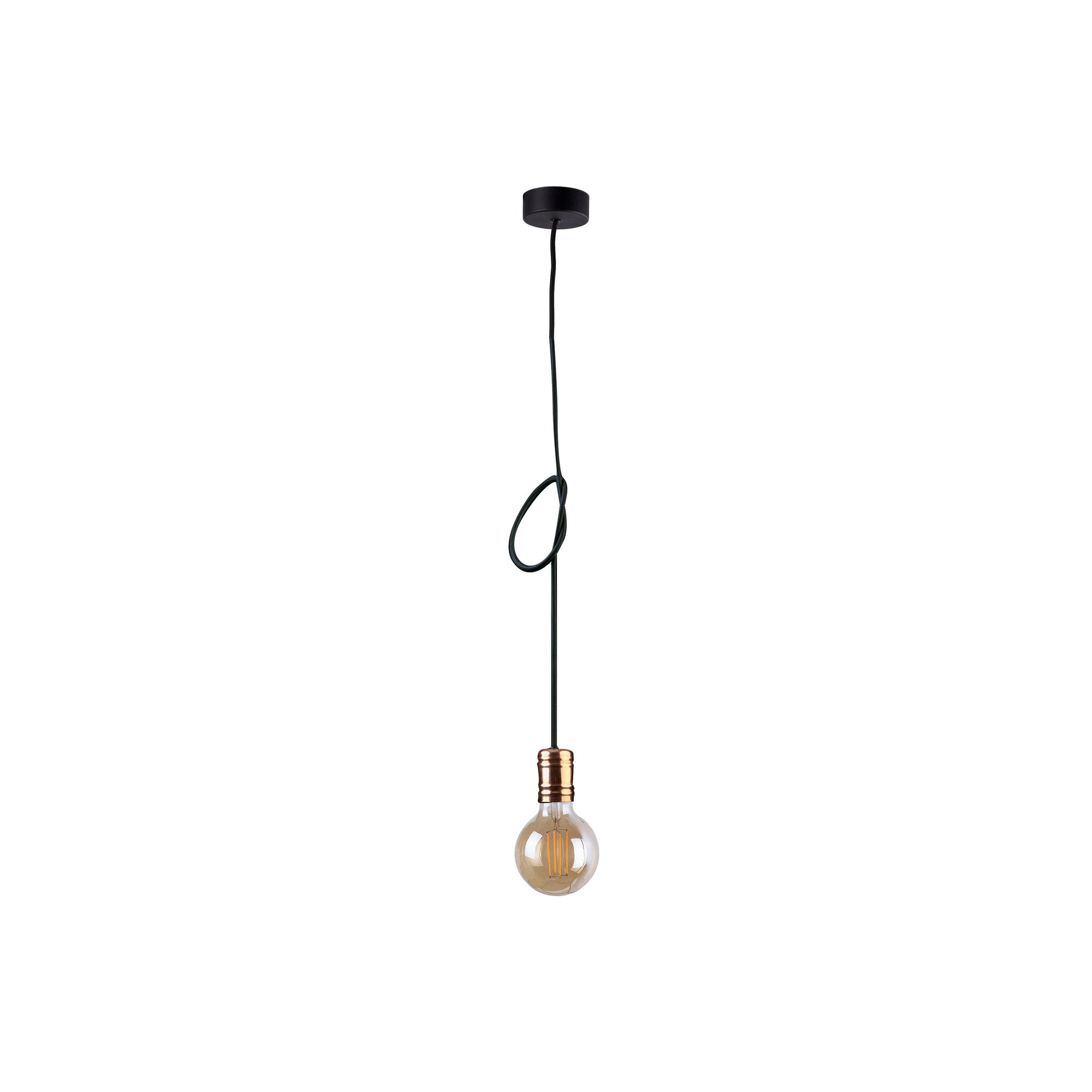 Nowodvorski Lampa wisząca CABLE 1x60W 50/60Hz - Przewód w oplocie - Czarny