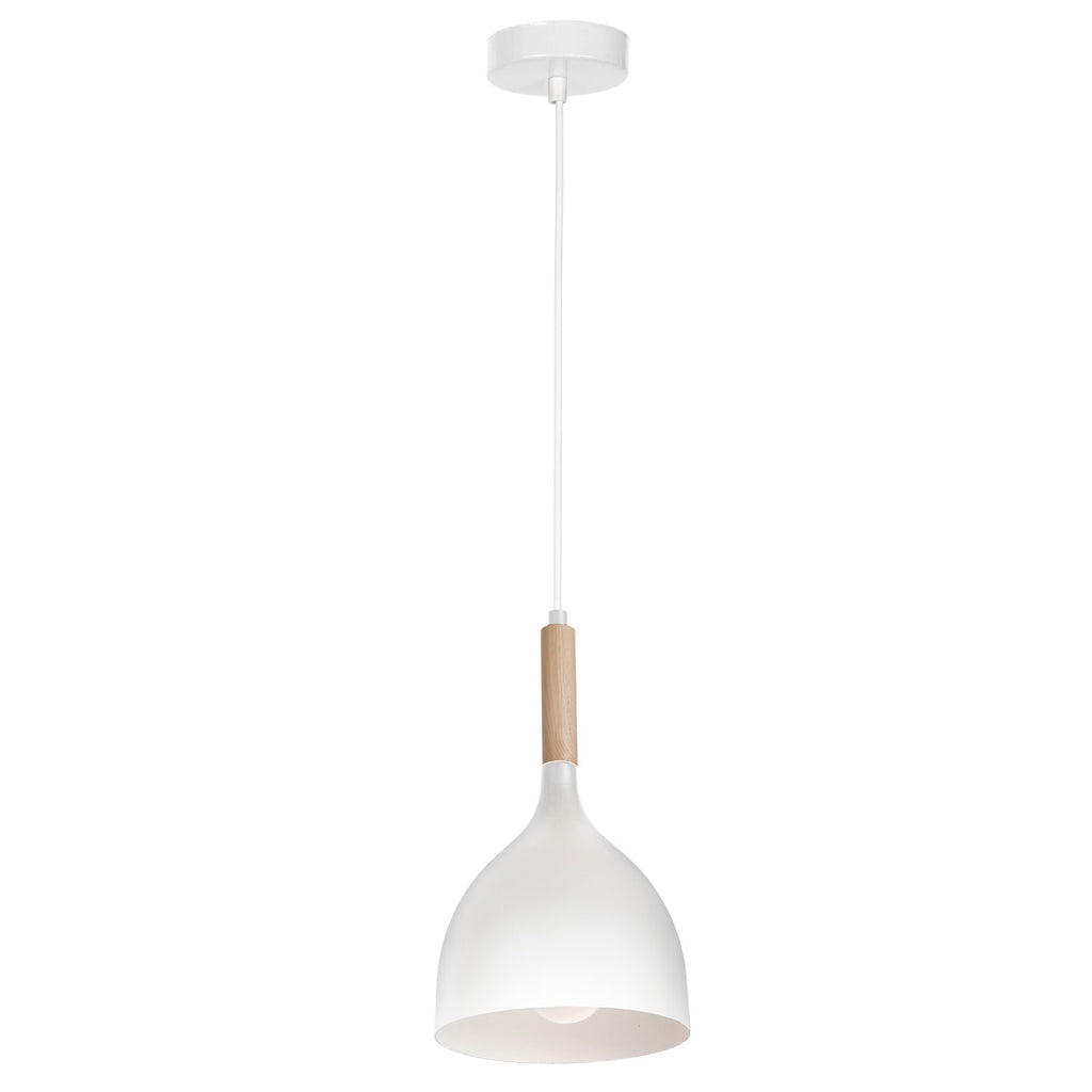 żyrandol Noak white/natural wood 1xE27