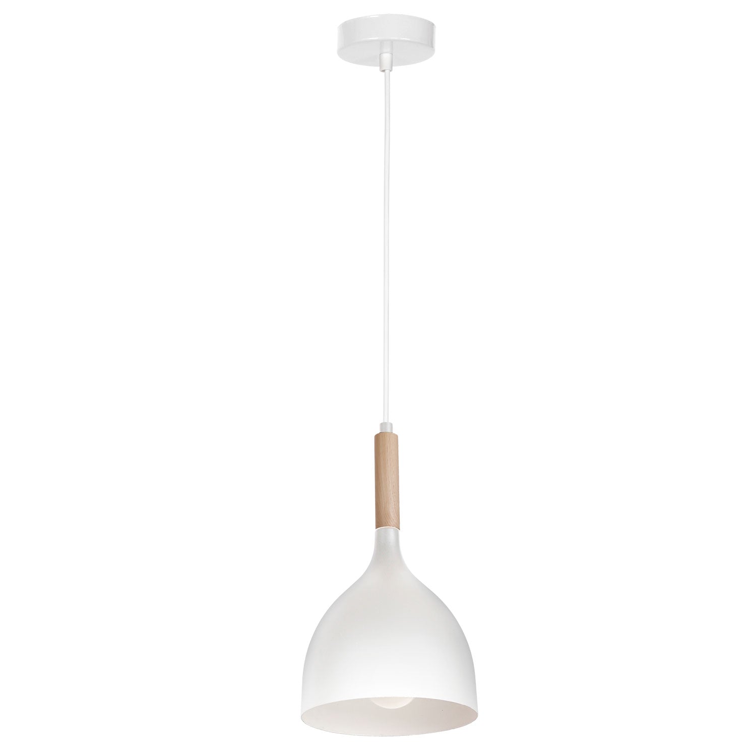 żyrandol Noak white/natural wood 1xE27