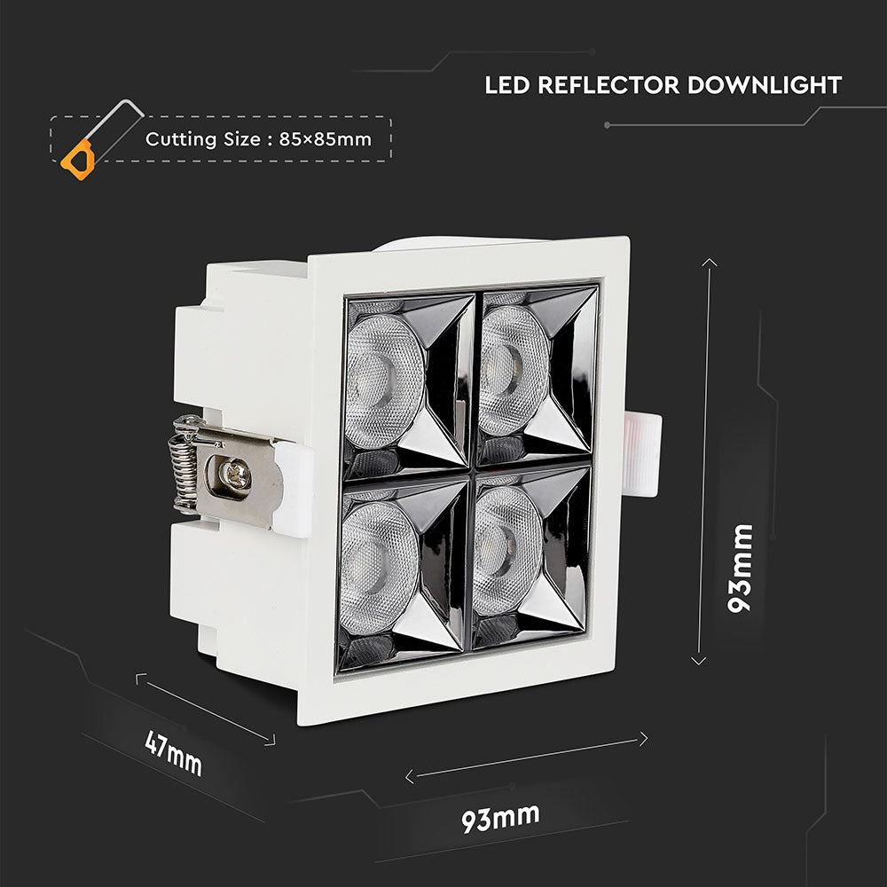 16W Oprawa wpuszczana reflektor LED / Chip SAMSUNG / Barwa:4000K / Kąt 12'