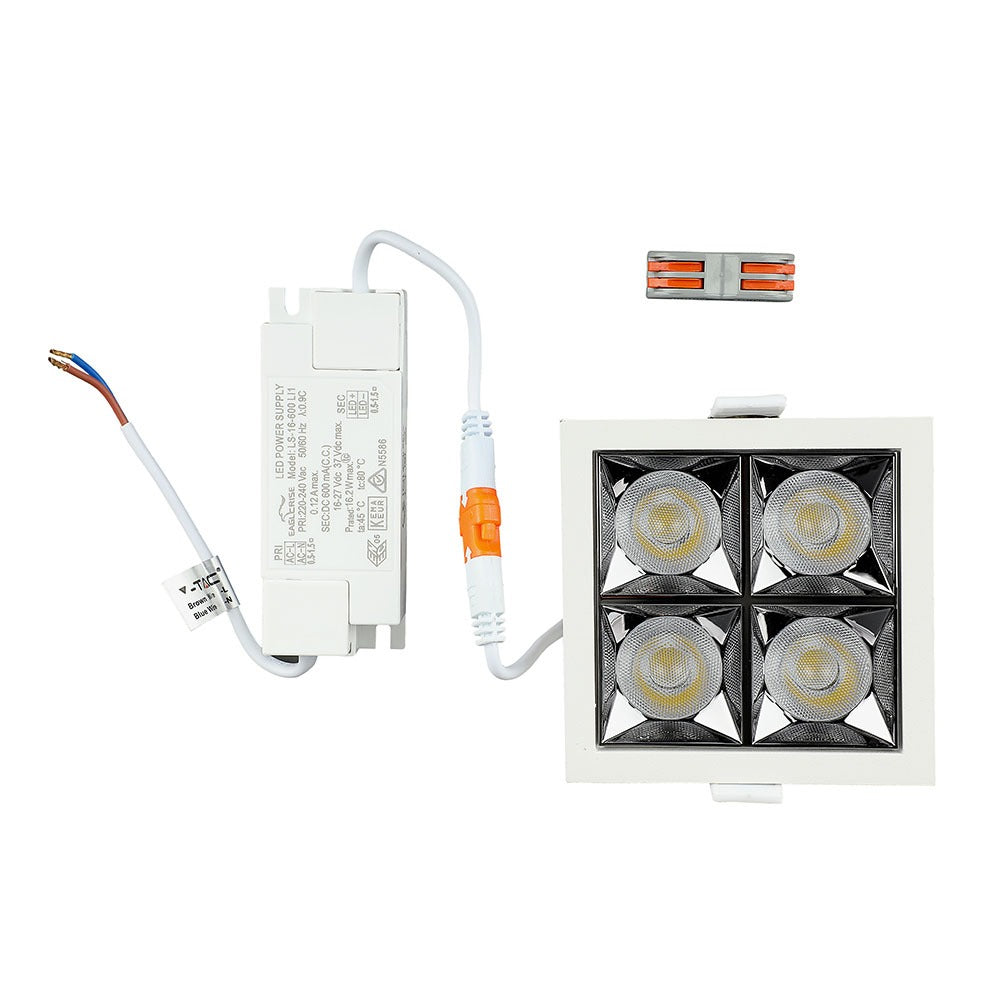 16W Oprawa wpuszczana reflektor LED / Chip SAMSUNG / Barwa:5700K / Kąt 12'