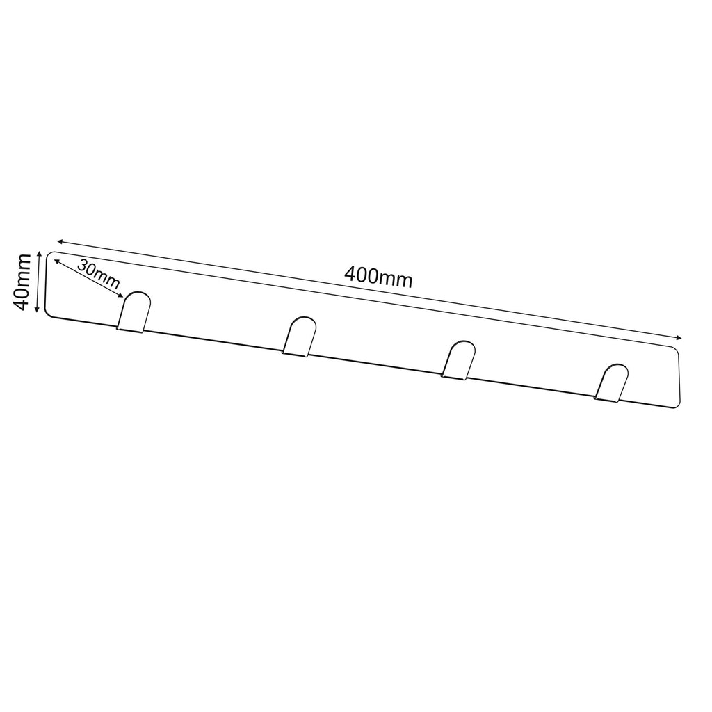 wall towel hanger 40 cm - multiple - 4 rack, black