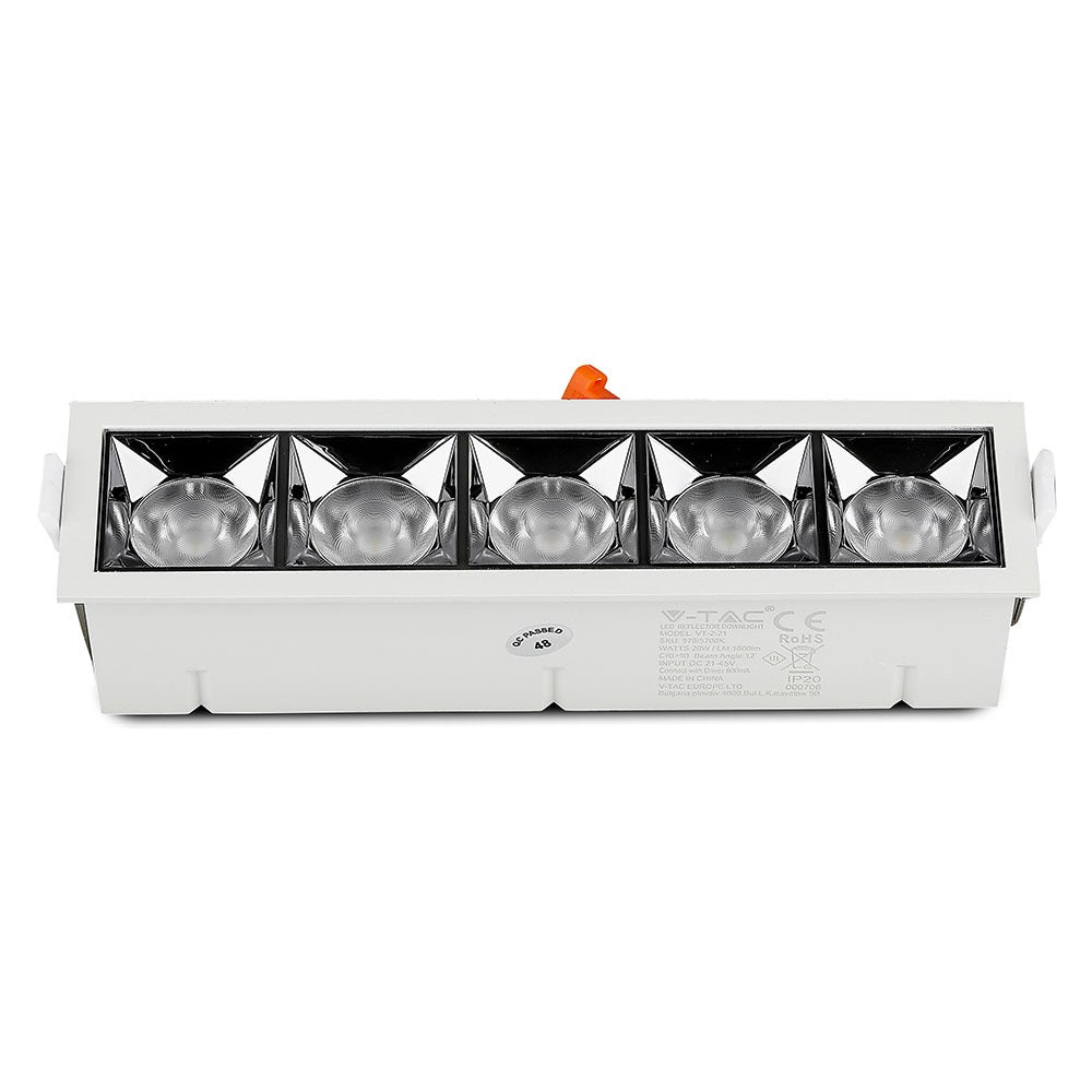 20W Oprawa wpuszczana reflektor LED / Chip SAMSUNG / Barwa:2700K / Kąt 12'