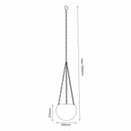 Flower pot with hanging chains black