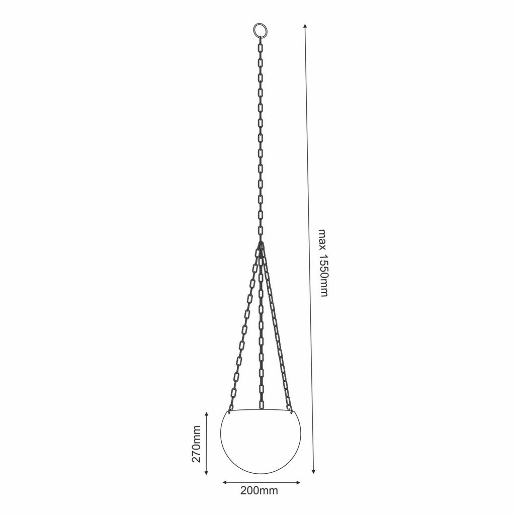 Flower pot with hanging chains gold