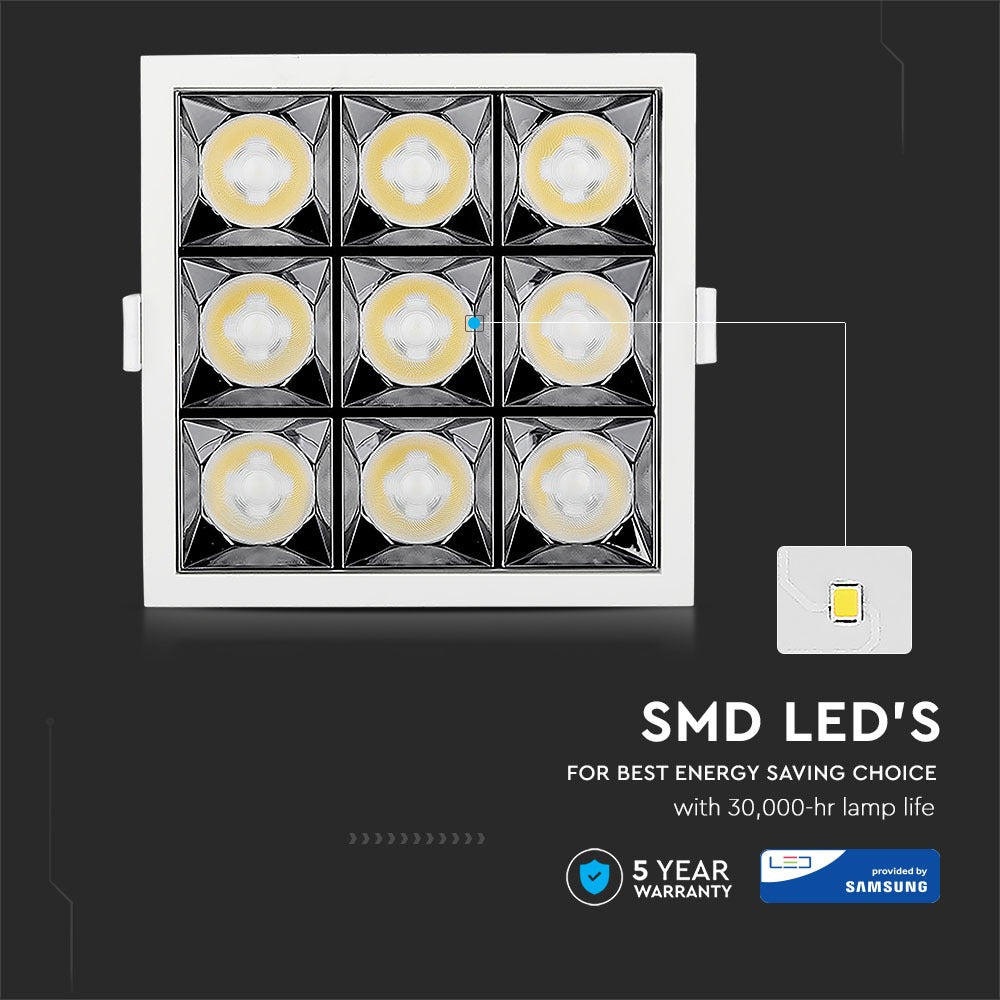 36W Oprawa wpuszczana reflektor LED / Chip SAMSUNG / Barwa:5700K / Kąt 12'