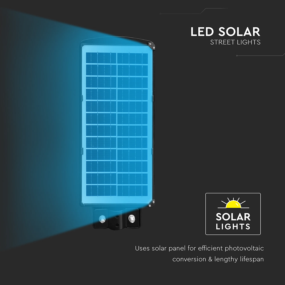 8W Lampa uliczna solarna z czujnikiem ruchu / Barwa:6000K / Obudowa: Czarna
