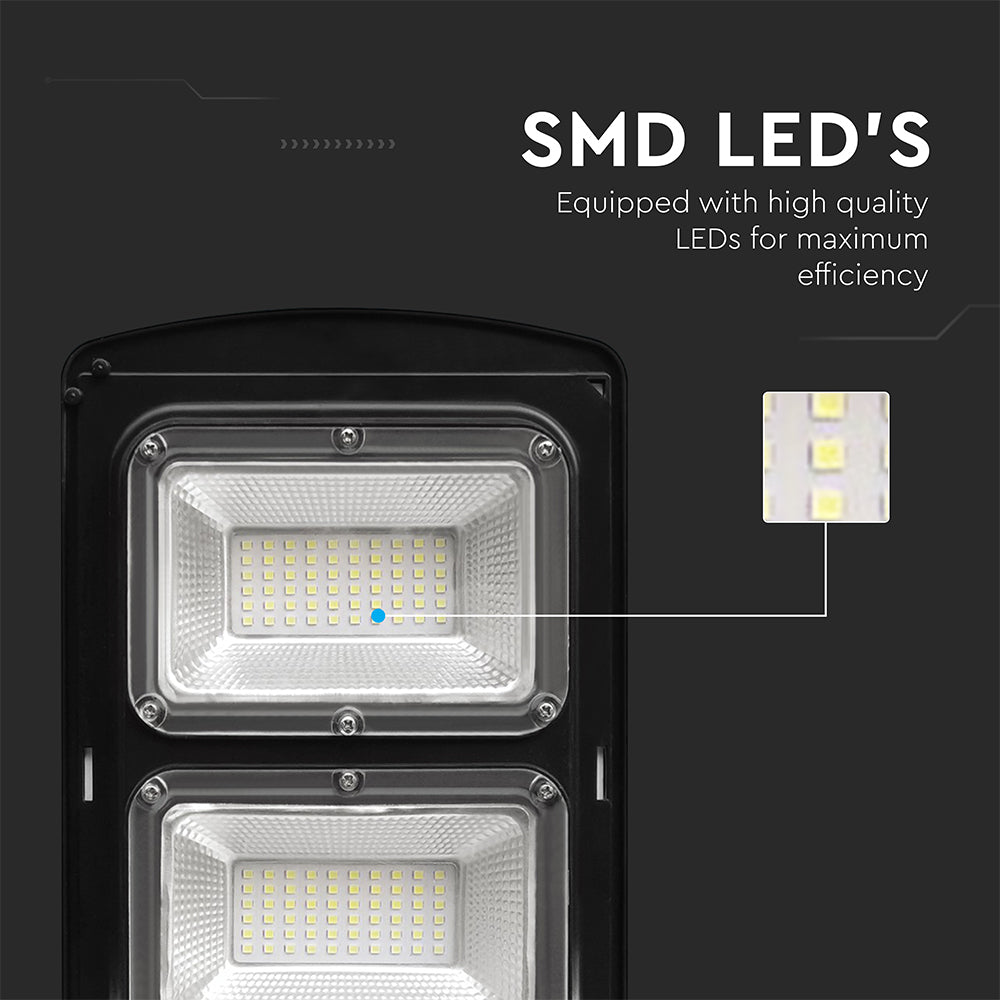 8W Lampa uliczna solarna z czujnikiem ruchu / Barwa:6000K / Obudowa: Czarna