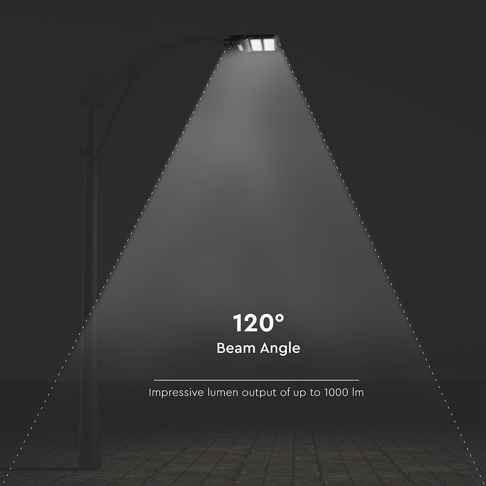 8W Lampa uliczna solarna z czujnikiem ruchu / Barwa:6000K / Obudowa: Czarna