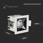4W Oprawa wpuszczana reflektor LED / Chip SAMSUNG / Barwa:2700K / Kąt 38'