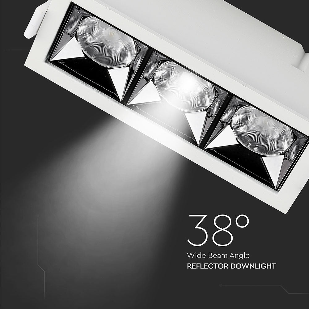 12W Oprawa wpuszczana reflektor LED / Chip SAMSUNG / Barwa:4000K / Kąt 38'