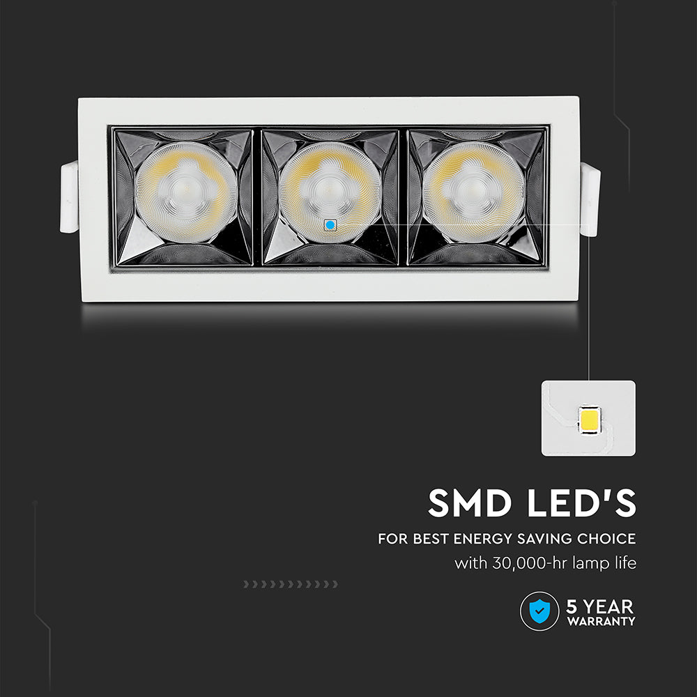 12W Oprawa wpuszczana reflektor LED / Chip SAMSUNG / Barwa:5700K / Kąt 38'