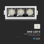 12W Oprawa wpuszczana reflektor LED / Chip SAMSUNG / Barwa:2700K / Kąt 38'