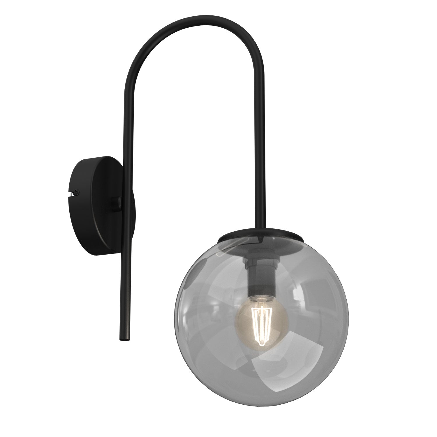 kinkiet Cambridge (smoke glass 2907) black 1xE14