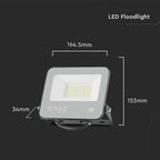 30W Naświetlacz LED SMD / Barwa:6500K / Obudowa: Czarna / Skuteczność 185lm/W